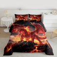 thumbnail image 2 of Homewish Animal Dragon Full Size Comforter Sets 3-Piece for Kids Children Teens,Abstract Lightning Bedding Comforter Set,Black Orange Lightweight Bedding Sets,Ultra Soft Home Decor,Reversible, 2 of 8
