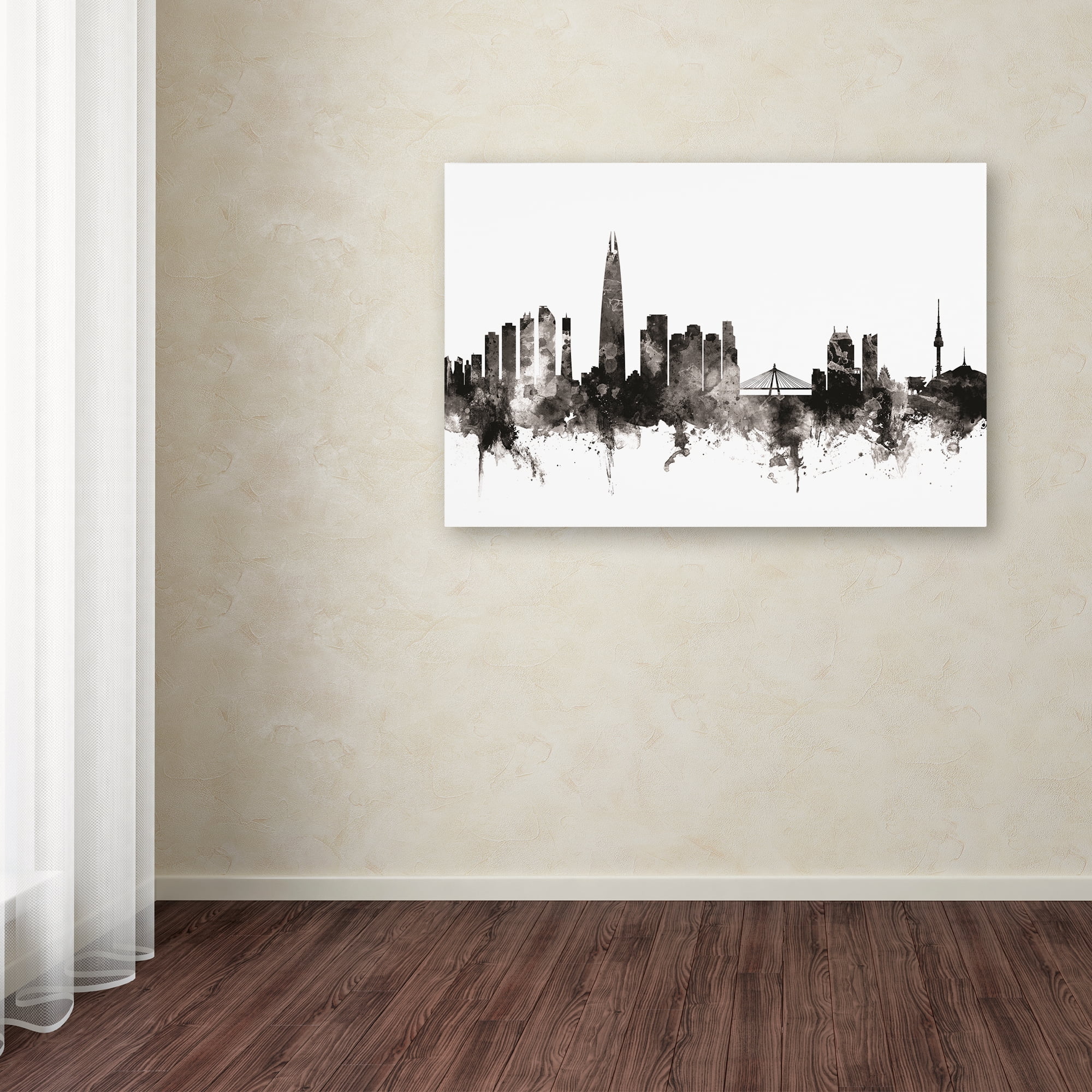 Trademark Fine Art 'Seoul Skyline South Korea III' Canvas Art by Michael Tompsett