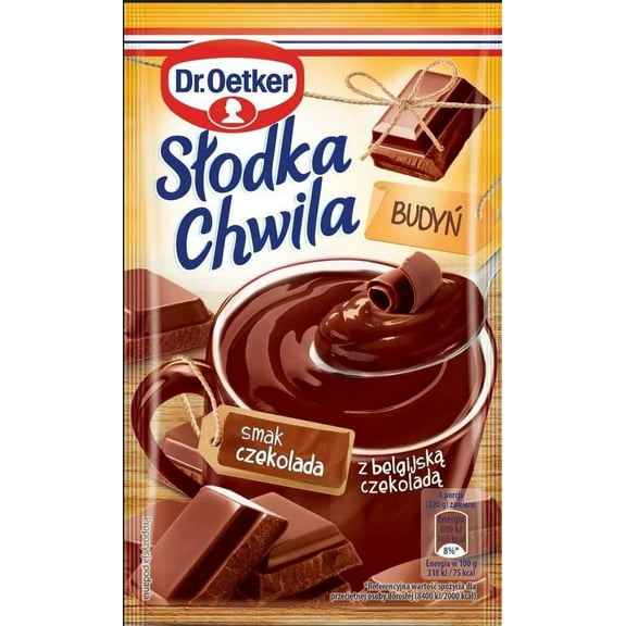 Dr. Oetker Slodka Chwila Budyn Smak Belgijska Czekolada Belgain Chocolate Pudding Mix 45g/1.58oz Bag (5-Pack)
