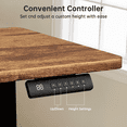 thumbnail image 3 of CHITOOMA 55" x 24" Electric Standing Desk, Adjustable Height Table with 4 Memory Pre-Set, Home Office Gaming Desk with Headphone Hook, Brown, 3 of 9