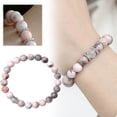 thumbnail image 3 of Pulsera hecha a mano de piedra natural Negro y cuentas de cordón elástico con intrincado diseño trenzado para mujeres y hombres, 3 of 7