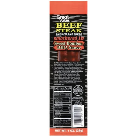 Great Value Beef Steak Smothered in Sweet Bourbon BBQ Sauce, 1 Oz.