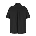thumbnail image 5 of Inleife Mens Solid Color Turndown Collar Shirts Men Casual Fashion V-Neck Short Sleeve Breathable Shirt Tops, 5 of 5