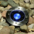 thumbnail image 3 of 2 Pack White Solar Power Round Recessed Deck Dock Pathway Garden LED Light, 3 of 3
