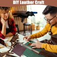 thumbnail image 5 of 8 x 8 Inch Genuine Leather Fabric Sheets Glossy Full Grain Leather Sheet Cowhide Leather Scrap Crafts Flat Leather Pieces Square for DIY Crafts Bracelets Jewelry Making Coconut Brown Brown DIY, 5 of 9