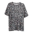 thumbnail image 5 of ITSAME Plus Size Blouses for Women, Short Sleeve Crewneck Floral Print Summer Fashion Casual Tops Black Size XL, 5 of 6