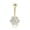 Gold, variant on AVORA 10K White Gold Bezel-set Simulated Diamond CZ Flower Belly Button Ring Body Jewelry (14 Gauge)