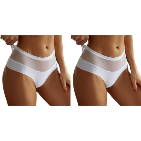 Wijhcboe 2 Pack Women Lace Bikini Underwear for Women Mesh Bow Embroidered Lace Scrunch Panties for Women Transparent String Sexy Underwear Back Bandage Hollow Out Panties String Sex Briefs Boy