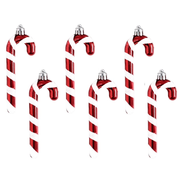 Fiudx Adornos para Árbol de Navidad, Pintados a Mano, con Diseños de Bastones de Caramelo y Helados, Ideales para Decorar Árboles y Regalos, Perfectos para Fiestas de Navidad, Juego de 6 Piezas.