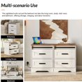 thumbnail image 6 of WAMPAT Farmhouse TV Stand with Charging Station and USB Ports for TVs up to 110" TVs,3 in 1 Wood Entertainment Center with 10 Drawers and Adjustable Shelves for Living Room,Cream White, 6 of 7