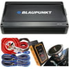 BLAUPUNKT AMP1604 1600 Watts – 4 Channel 2 Ohm Stable Full Range Amplifier Boost Bass, 4/3/2 Channels, Slim Compact Amp with 4 Gauge Amplifier Red Kit and Gravity Magnet Phone Holder Bundle