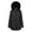 Black, variant on Women's Winter Puffer Coat Fleece Lined Warm Winter Jacket with Removable Faux Fur Hood