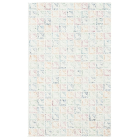 SAFAVIEH Rodeo Drive Declan Geometric Area Rug, Ivory/Blue, 3' x 5'