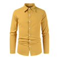 thumbnail image 1 of Men's Loose Cotton Linen Solid Color Lapel Long Sleeve Casual Cotton Linen Shirt Top3XL, 1 of 3