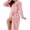 Pink, variant on Women Midi Robe Nightgown Heart Embroidery Belted Pockets Loungewear