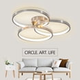 thumbnail image 3 of Jopath 20" Modern Dimmable LED Ceiling Light Fixture, Circular 3-Ring Design, Contemporary Brushed Nickel Finish for Living Room, Bedroom & Office, 3 of 8