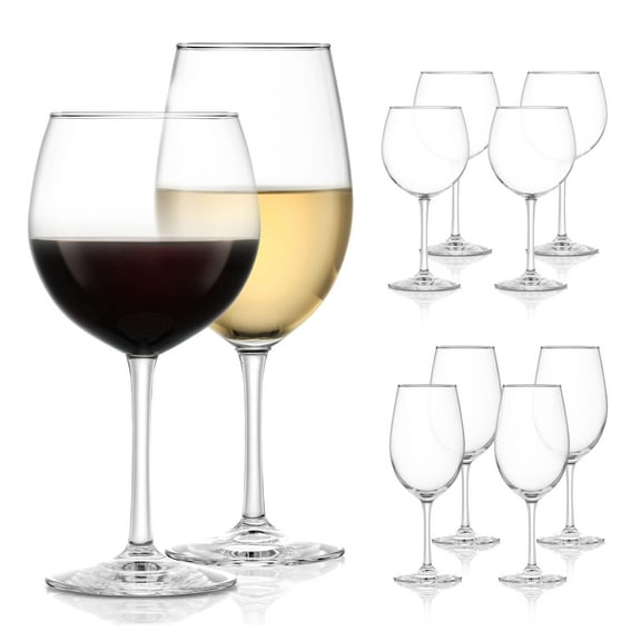Libbey Vineyard Reserve Wine Glass Set of 8, Clear Wine Glasses for Red and White Wine, Great for Merlot, Bordeaux, Chardonnay, Gifts, Holiday, Birthday Party