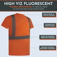 thumbnail image 3 of Hi Vis T-Shirt - Safety Shirt, ASNI Class 3 Reflective Safety Short Sleeve T-Shirt-6680-Org-4XL, 3 of 8