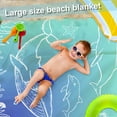 thumbnail image 4 of Beach Blanket Waterproof Oversized 95”x 80”,Ideal for 3-7 Adults. Stay Sand-Free during Travel, Hiking, and Camping with this Stylish Ocean-Style Picnic Mat., 4 of 8
