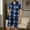 Blue, variant on FAHXNVB Men Plaid Pajamas Sets Short Sleeve Button-Down Sleepwear Tops and Shorts Sets Two-Pieces Loungewear with Pockets