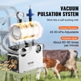 thumbnail image 3 of VEVOR Machine à Traire Électrique pour Vache, Seau en Acier Inoxydable 304 de 6,6 Gal / 25 L, Traiteuse sous Vide Automatique à Pulsation, Traiteuse Portative, 3 of 9