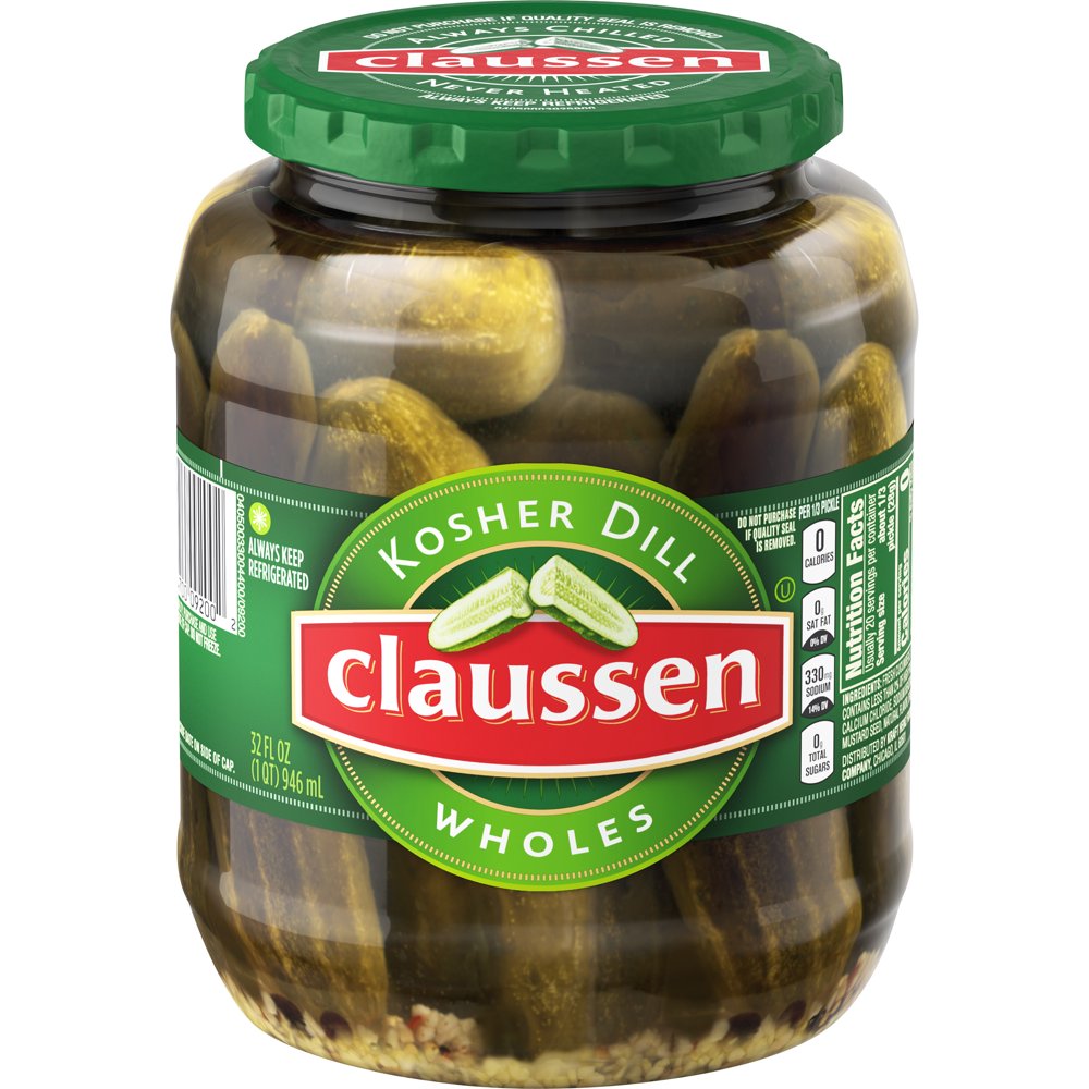 Claussen Kosher Dill Pickle Wholes, 32 fl oz Jar