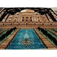 thumbnail image 2 of AHMEDANI Exclusive Taj Mahal Wonder of The World Hand Knotted Wool Silk Square Area Rug (3 x 3)', 2 of 8