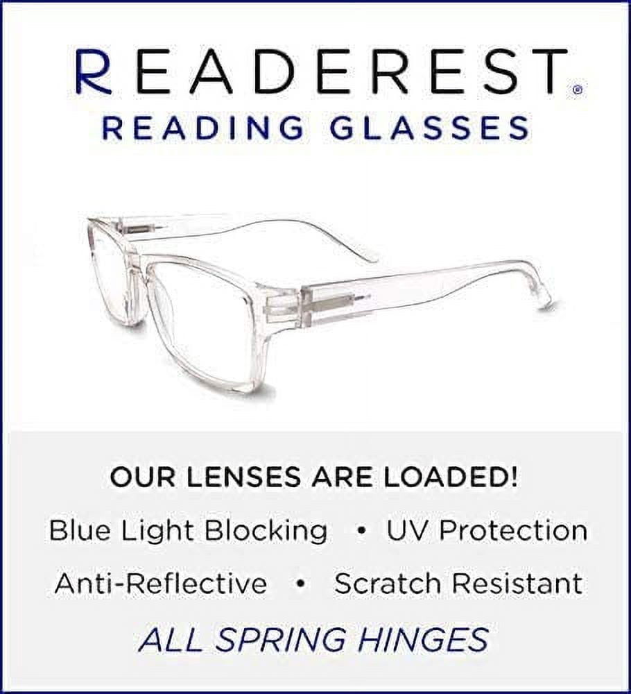 Readerest Blue Light Blocking Reading Glasses Clear 100 Magnification