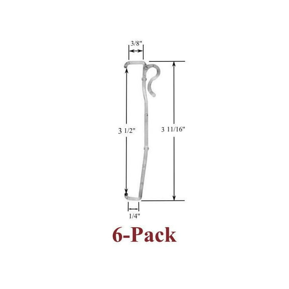 3 1/2" Single Slat VALANCE CLIP for Horizontal Faux WOOD or MINI BLINDS (6-Pack)