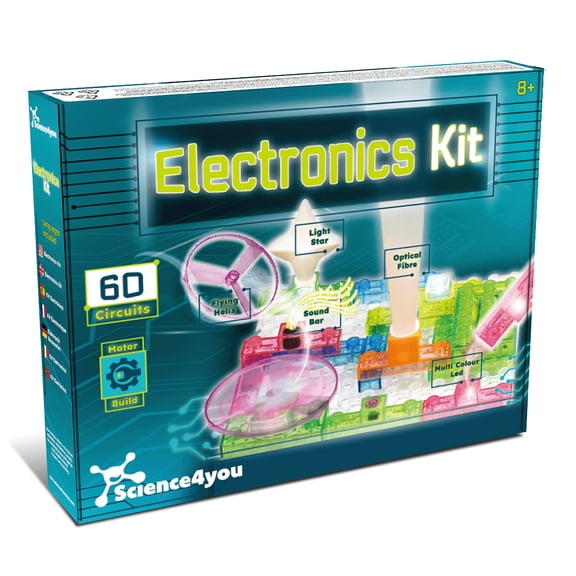 Science4you Electronics Kit for Kids 8 – Circuit set, robotic kit, 60 Experiments with Motor Build included, Stem toys, Electronic & Educational Toy for Boys & Girls Age 8 9 10 11 Years Old