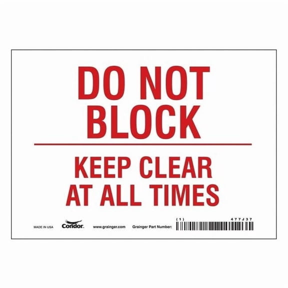 Condor Safety Sign,5 in x 7 in,Vinyl 477J37