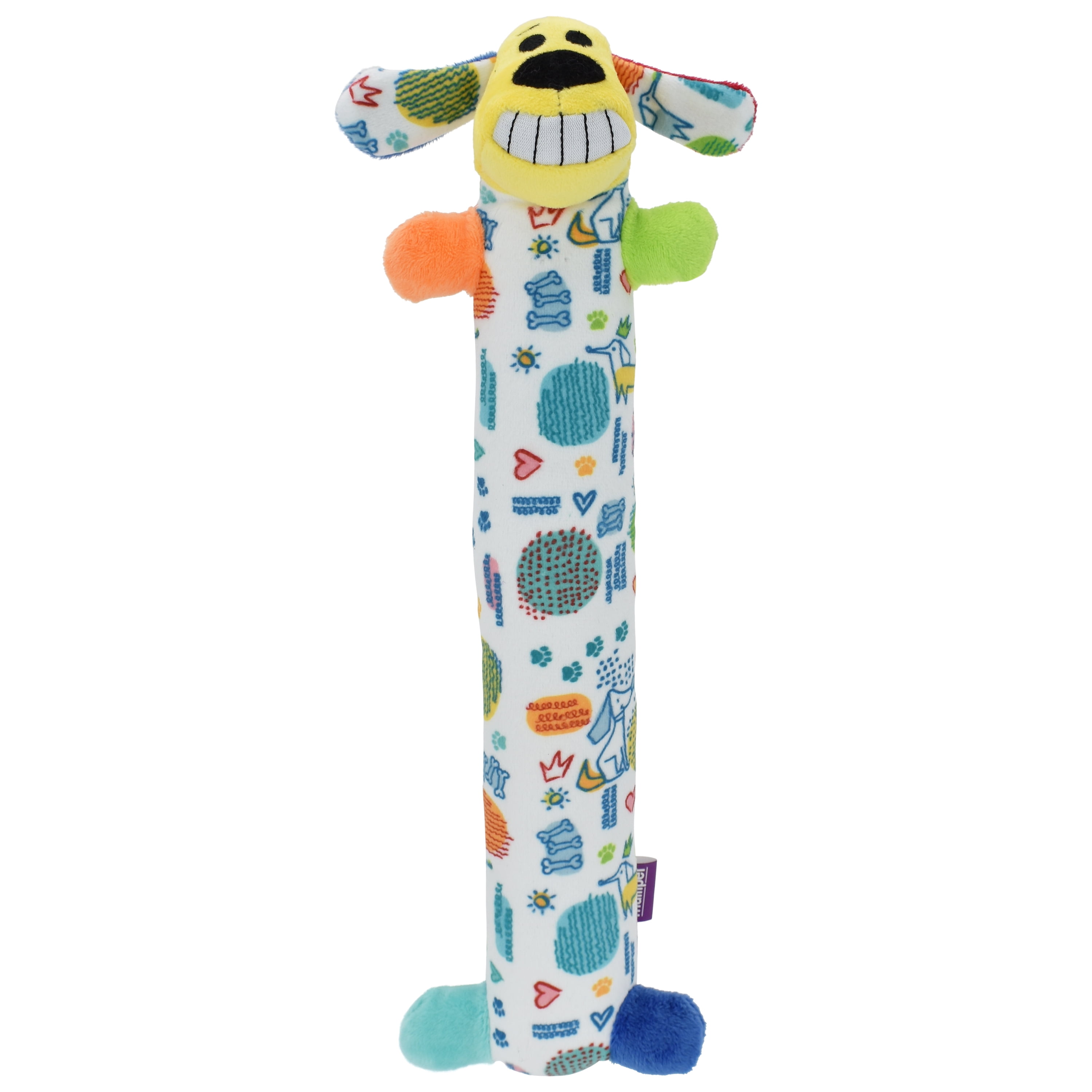 Multipet Plush Smiling Dog Toy, Medium Size, Squeaker