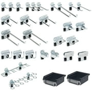 Triton Products® LH3-Kit Steel Pegboard Hook & Bin Assortment for LocBoard (28 Hooks & 2 Bins)