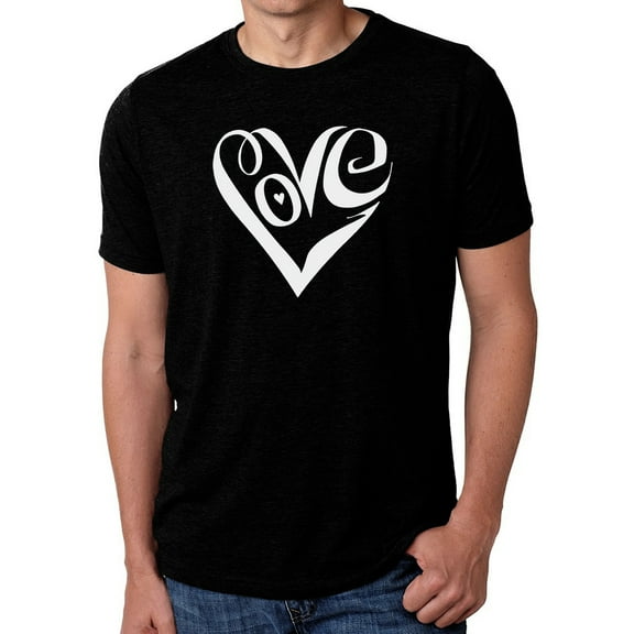 Men's Premium Blend Word Art T-shirt - Script Love Heart