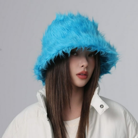 SikaFu Plush Solid Color Fisherman Hat Men And Women In Autumn And Winter European And American Wind Hats To Keep Warm New Big Head Enclosure Versatile Pot