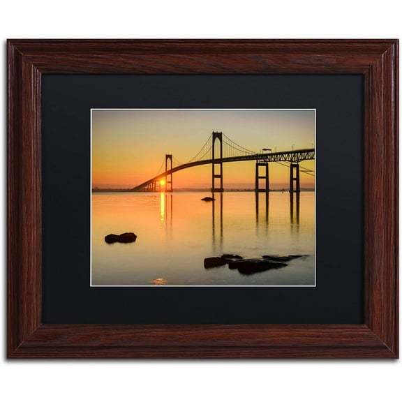 Trademark Fine Art "Newport Morning" Canvas Art by Michael Blanchette Photography Black Matte, Wood Frame