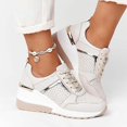 thumbnail image 4 of Zapatos de cuña informales de gran tamaño con tira dorada, zapatillas cómodas antideslizantes para correr para mujer, uso diario, 4 of 5