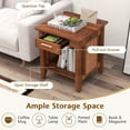 thumbnail image 6 of Gymax Boho Style Nightstand 3-Tier Sofa Side End Table w/ Drawer & Shelf Walnut, 6 of 8