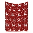 thumbnail image 2 of Btomtd 40"x50" Flannel Christmas Throw Blanket with Holiday Print, Ideal for Sofa and Nap Time, Warm Bedroom Couch Blanket and Seasonal Bed Blankets, Red-A, 2 of 9