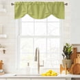 thumbnail image 3 of Vintage Fruit Green Tie Up Valance Curtains for Windows, Kitchen Curtains Window Treatments, Farmhouse Retro Solid Color Linen Texture Short Window Shades Valances for Bedroom Bathroom Cafe 42"x12", 3 of 8