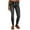 Black-03, variant on Women's Mid Waisted Button Straight Leg Front Jeans Topstitching Ripped Casual Denim Pants