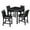 Black, variant on UHOMEPRO 5 Piece Dining Room Set, Rectangle Counter Height Dining Table with 4 Upholstered Chairs and Crystal Decoration for Bar Dining Room Nook, Modern Kitchen Table Set for 4 Persons, White