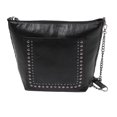 thumbnail image 2 of Rivet Shoulder Bag, Accessory Rivet Shoulder Messenger Bag Tight Stitching Exquisite Craftsmanship  for Dating for Female Black PU Leather, 2 of 7