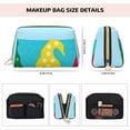 thumbnail image 5 of Naloa Gnomes On The Beach Leather Makeup Bag for Purse Travel, Portable Small Cosmetic Organizer for Women and Girls, Make up Bag with Zipper, 5 of 8