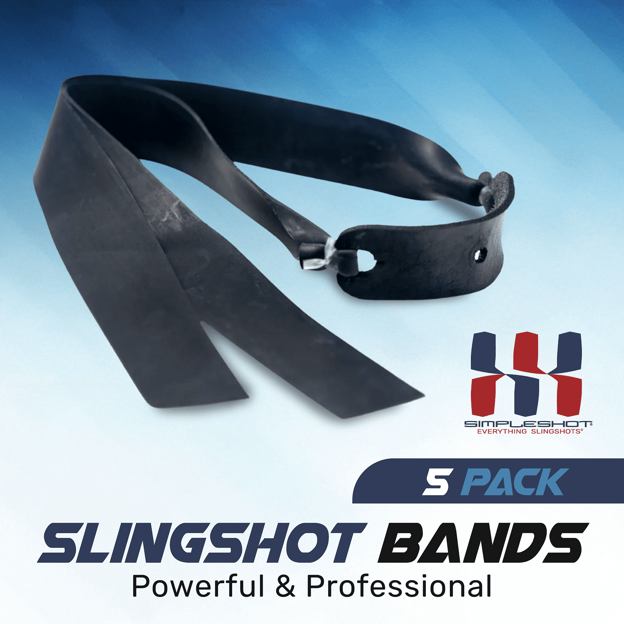 7/16" Standard Slingshot Bands (5-Pack) Powerful Professional Elastic Rubber SimpleShot Shooting Flat Bands