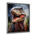 thumbnail image 2 of Designart "Blue and Grey Dinosaur Giant Portrait" Animals Framed Wall Art - Modern Blue Dinosaur Entryway Framed Wall Art, 2 of 6