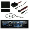 JVC KD-AV41BT 3" LCD Display Bluetooth Car CD DVD USB Stereo Multimedia Receiver Bundle Combo With Metra ASWC-1 Universal Steering Wheel Controller Module, Enrock 22" AM/FM Radio Antenna
