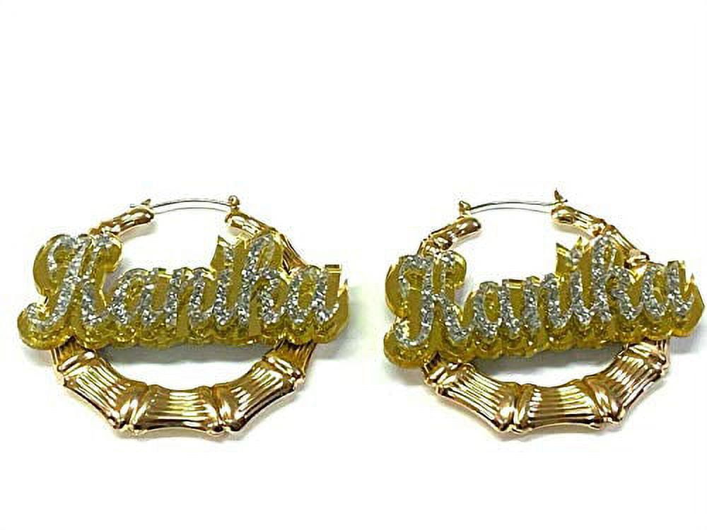 Nameplate sale bamboo earrings