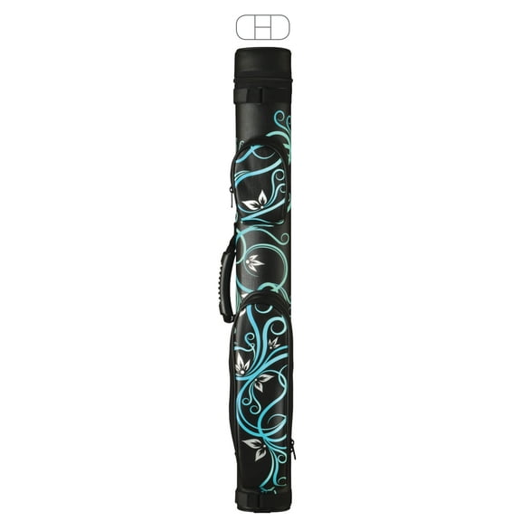 McDermott 75-0936 2x2 2 butt, 2 shaft Blue Floral Design Pool Cue Stick Case
