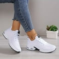 Women's Air Cushion Sports Shoes, Comfortable Lace Up Knitted Low Top
